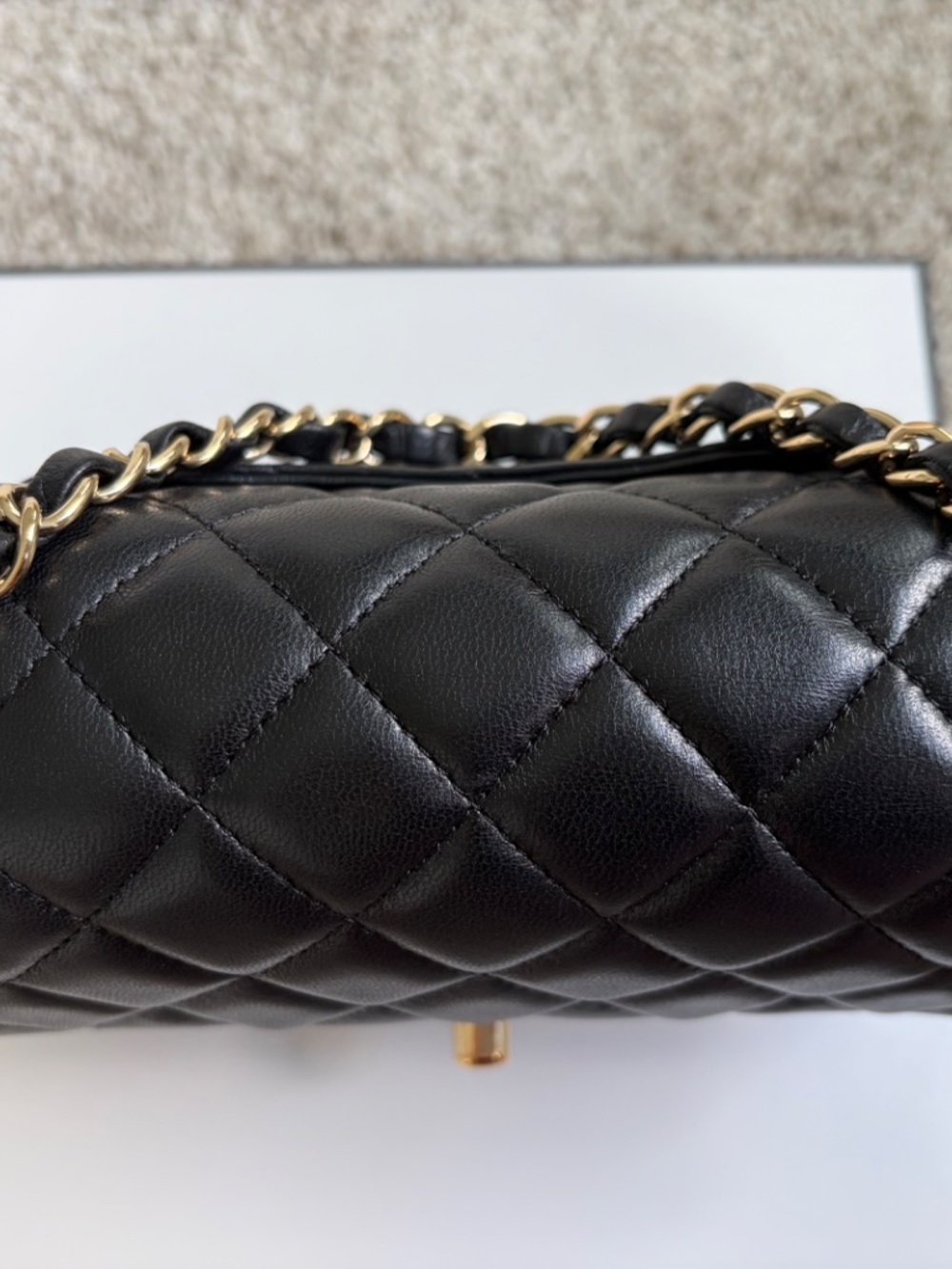 Chanel Classic Black Lambskin Flap Rectangular Mini LGHW 24 series - Picture 9 of 17
